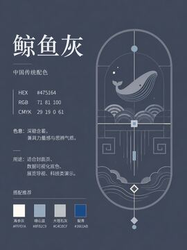 中国传统色 鲸鱼灰 #475164 色卡
