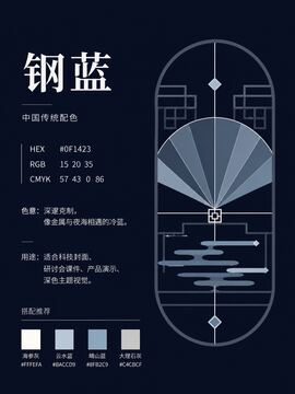 中国传统色 钢蓝 #0F1423 色卡
