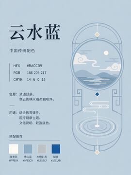 中国传统色 云水蓝 #BACCD9 色卡