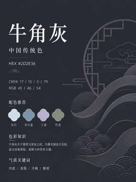 中国传统色 牛角灰 #2D2E36 色卡