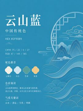 中国传统色 云山蓝 #2F90B9 色卡