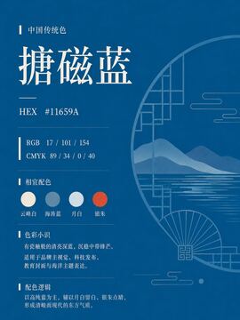 中国传统色 搪磁蓝 #11659A 色卡