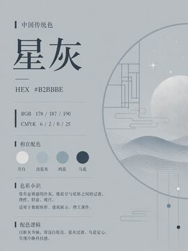中国传统色 星灰 #B2BBBE 色卡