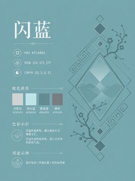 中国传统色 闪蓝 #7CABB1 色卡