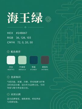中国传统色 海王绿 #248067 色卡