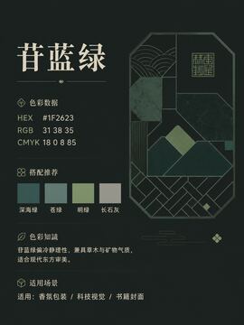 中国传统色 苷蓝绿 #1F2623 色卡
