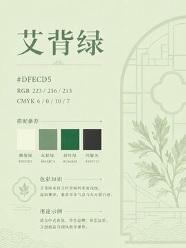中国传统色 艾背绿 #DFECD5 色卡