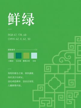 中国传统色 鲜绿 #43B244 色卡