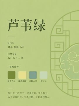 中国传统色 芦苇绿 #B7D07A 色卡