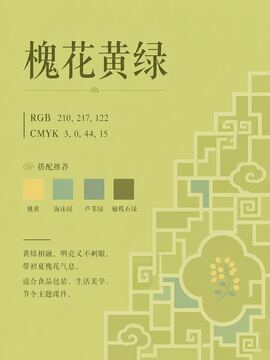 中国传统色 槐花黄绿 #D2D97A 色卡