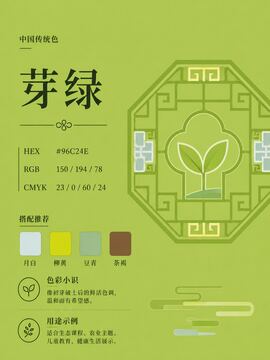 中国传统色 芽绿 #96C24E 色卡