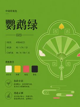 中国传统色 鹦鹉绿 #5BAE23 色卡