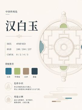 中国传统色 汉白玉 #F8F4ED 色卡