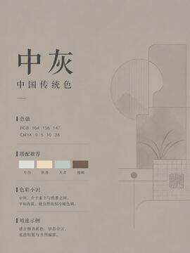 中国传统色 中灰 #A49C93 色卡