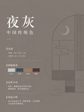 中国传统色 夜灰 #847C74 色卡
