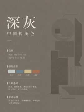 中国传统色 深灰 #81776E 色卡