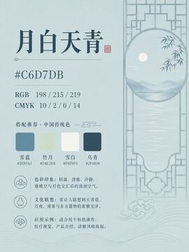 中国传统色 月白天青 #C6D7DB 色卡