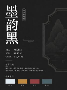 中国传统色 墨韵黑 #2E2E2E 色卡