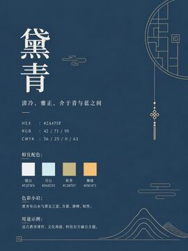 中国传统色 黛青 #2A475F 色卡