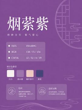 中国传统色 烟萦紫 #8A4B9C 色卡