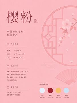 中国传统色 樱粉 #F7B7C5 色卡