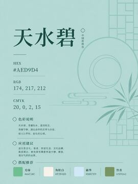 中国传统色 天水碧 #AED9D4 色卡