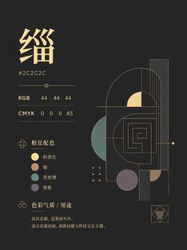 中国传统色 缁 #2C2C2C 色卡