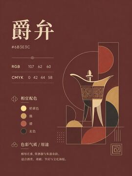中国传统色 爵弁 #6B3E3C 色卡