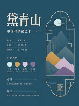中国传统色 黛青山 #2E5A6F 色卡