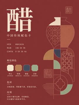 中国传统色 醋 #8A3A3A 色卡
