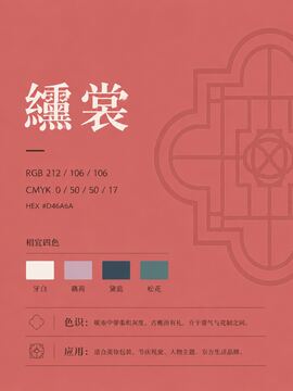 中国传统色 纁裳 #D46A6A 色卡