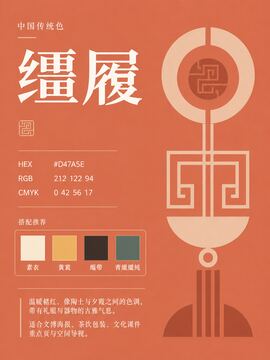 中国传统色 纁屦 #D47A5E 色卡