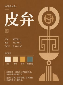 中国传统色 皮弁 #8B5D33 色卡