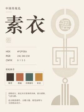 中国传统色 素衣 #F2F0E6 色卡