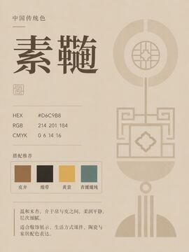 中国传统色 素鞸 #D6C9B8 色卡