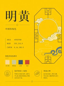 中国传统色 明黄 #FFD700 色卡