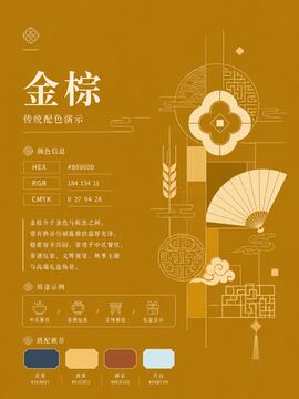 中国传统色 金棕 #B8860B 色卡