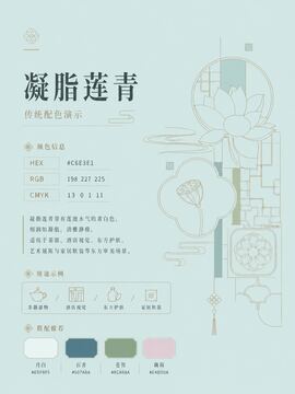 中国传统色 凝脂莲青 #C6E3E1 色卡