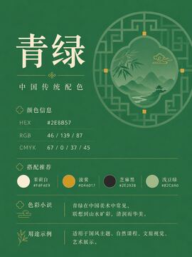 中国传统色 青绿 #2E8B57 色卡