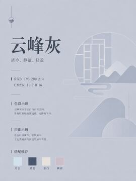 中国传统色 云峰灰 #C1C8D6 色卡