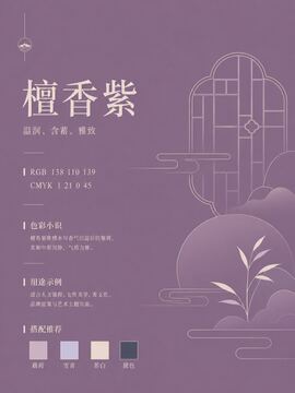 中国传统色 檀香紫 #8A6E8B 色卡