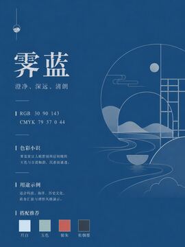 中国传统色 霁蓝 #1E5A8F 色卡