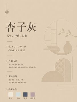 中国传统色 杏子灰 #D9CBB8 色卡