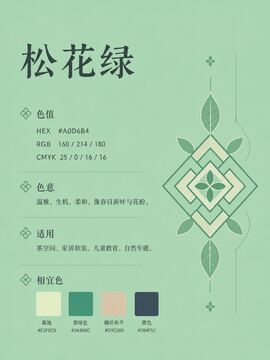 中国传统色 松花绿 #A0D6B4 色卡