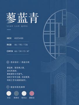 中国传统色 蓼蓝青 #2E5A88 色卡