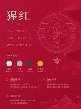 中国传统色 猩红 #BC1E46 色卡