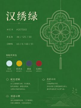 中国传统色 汉绣绿 #2E7D32 色卡