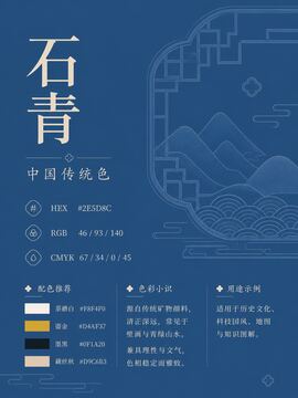 中国传统色 石青 #2E5D8C 色卡