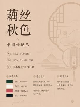 中国传统色 藕丝秋色 #DCC6B5 色卡