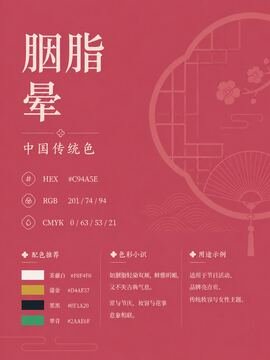 中国传统色 胭脂晕 #C94A5E 色卡